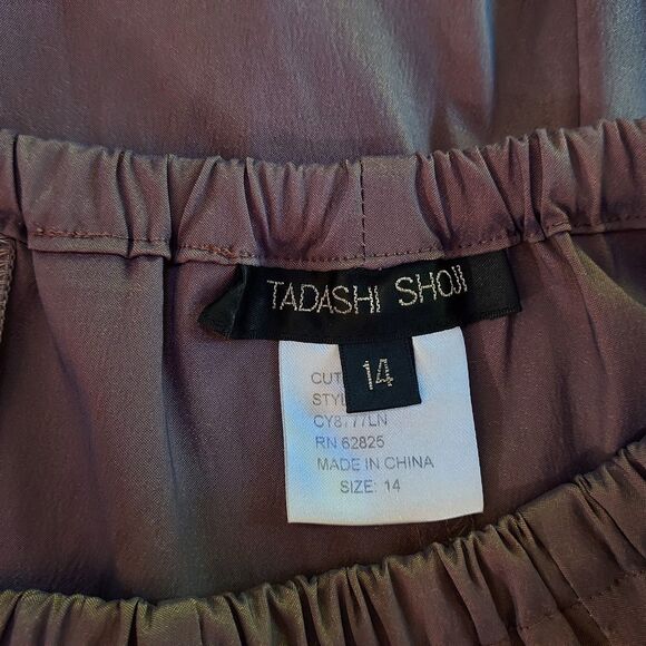 Tadashi Shoji Two Piece Set Skirt 14 Ruched Top Shirt 12 Sequins Party Formal - Picture 10 of 16